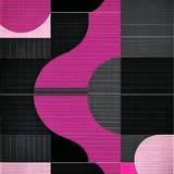 Ultra Soft Area Rug, Non Slip, Stain Resistant, Washable Area Rugs for Living Room, Bedroom, Eclectic Pink and Black Visual Theme(Pink)