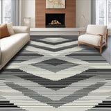Ultra Soft Area Rug, Non Slip, Stain Resistant, Washable Area Rugs for Living Room, Bedroom, Dynamic Striped Contemporary Flair(Black)
