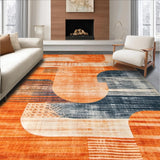 Ultra Soft Area Rug, Non Slip, Stain Resistant, Washable Area Rugs for Living Room, Bedroom, Vibrant Tie-Dye Patterned Elegance(Orange)