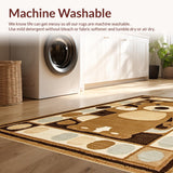 Ultra Soft Area Rug, Non Slip, Stain Resistant, Washable Area Rugs for Living Room, Bedroom, Natural Fiber Textured Look(Brown)
