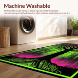 Ultra Soft Area Rug, Non Slip, Stain Resistant, Washable Area Rugs for Living Room, Bedroom, Radiant Spiritual Tree Motif(Black)
