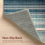 Ultra Soft Area Rug, Non Slip, Stain Resistant, Washable Area Rugs for Living Room, Bedroom, Modern Ombre Stripe Rug, Blue Abstract Design(Blue)