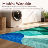 Ultra Soft Area Rug, Non Slip, Stain Resistant, Washable Area Rugs for Living Room, Bedroom, Elegant Turquoise and Green Fusion(Blue)