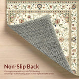 Elegant Beige Oriental Runner with Intricate Floral Medallion Design(Beige)