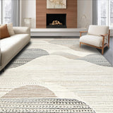 Ultra Soft Area Rug, Non Slip, Stain Resistant, Washable Area Rugs for Living Room, Bedroom, Rustic Off White Wavy Aesthetic(Beige)