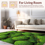 Ultra Soft Area Rug, Non Slip, Stain Resistant, Washable Area Rugs for Living Room, Bedroom, 3D Vibrant Moss Laundry Room Non-Slip Rug(Green)