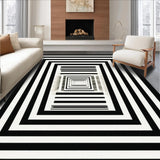 Ultra Soft Area Rug, Non Slip, Stain Resistant, Washable Area Rugs for Living Room, Bedroom, KaHouen Wide Stripe Area Rug(Black)