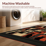 Ultra Soft Area Rug, Non Slip, Stain Resistant, Washable Area Rugs for Living Room, Bedroom, Quirky Contemporary Cat Imagery(Black)