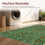 Ultra Soft Area Rug, Non Slip, Stain Resistant, Washable Area Rugs for Living Room, Bedroom, Elegant Medusa Gold Motif(Gold)