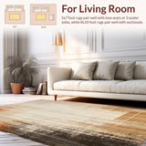 Ultra Soft Area Rug, Non Slip, Stain Resistant, Washable Area Rugs for Living Room, Bedroom, Brown Beige Distressed Kitchen Non Skid Runner(Beige)