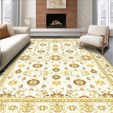 Ultra Soft Area Rug, Non Slip, Stain Resistant, Washable Area Rugs for Living Room, Bedroom, Shag & Non Shedding Ivory Beige Large(White)