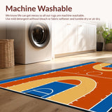 Ultra Soft Area Rug, Non Slip, Stain Resistant, Washable Area Rugs for Living Room, Bedroom, Striking Colorful Court Layout(Brown)