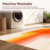 Ultra Soft Area Rug, Non Slip, Stain Resistant, Washable Area Rugs for Living Room, Bedroom, Eclectic Colorful Contemporary Fusion(Orange)