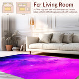 Ultra Soft Area Rug, Non Slip, Stain Resistant, Washable Area Rugs for Living Room, Bedroom, Lively Galactic Nebula Aesthetic(Purple)