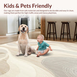 Ultra Soft Area Rug, Non Slip, Stain Resistant, Washable Area Rugs for Living Room, Bedroom, Refined Lantern Beige Front Door Abstract Swirls Entryway Area(Beige)