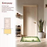 Ultra Soft Area Rug, Non Slip, Stain Resistant, Washable Area Rugs for Living Room, Bedroom, Vibrant Butterfly Botanical Print(Beige)