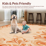 Terracotta Swirls Beige Accent Area Elegant(Orange)