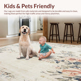 Ultra Soft Area Rug, Non Slip, Stain Resistant, Washable Area Rugs for Living Room, Bedroom, Vintage Inspired Area Cream & Beige Non Slip(Beige)