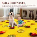 Ultra Soft Area Rug, Non Slip, Stain Resistant, Washable Area Rugs for Living Room, Bedroom, Yellow Fruit-Themed Bedroom Water Absorbent Mat(Yellow)