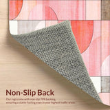 Ultra Soft Area Rug, Non Slip, Stain Resistant, Washable Area Rugs for Living Room, Bedroom, Blush Pink & Beige Area Geometric Dreamscape(Pink)