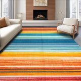 Ultra Soft Area Rug, Non Slip, Stain Resistant, Washable Area Rugs for Living Room, Bedroom, Bold Teal and Orange Swirl(Orange)