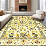 Ultra Soft Area Rug, Non Slip, Stain Resistant, Washable Area Rugs for Living Room, Bedroom, Doormat with Beige Yellow Distressed Design(Beige)