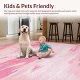 Ultra Soft Area Rug, Non Slip, Stain Resistant, Washable Area Rugs for Living Room, Bedroom, Modern Dreamy Gradient Finish(Pink)