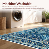 Ultra Soft Area Rug, Non Slip, Stain Resistant, Washable Area Rugs for Living Room, Bedroom, Durable Blue Entryway Area Rug with Intricate Pattern(Blue)