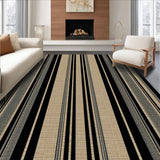 Ultra Soft Area Rug, Non Slip, Stain Resistant, Washable Area Rugs for Living Room, Bedroom, Contemporary Neutral Stripe Design(Beige)