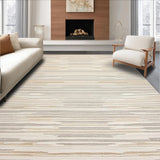 Ultra Soft Area Rug, Non Slip, Stain Resistant, Washable Area Rugs for Living Room, Bedroom, Sleek Abstract Earthy Hues(Beige)