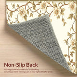 Ultra Soft Area Rug, Non Slip, Stain Resistant, Washable Area Rugs for Living Room, Bedroom, Elegant Beige Floral Runner Serene Hallway & Kitchen(Beige)