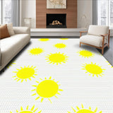 Ultra Soft Area Rug, Non Slip, Stain Resistant, Washable Area Rugs for Living Room, Bedroom, Playful Gray Yellow Whimsy(Yellow)