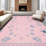 Ultra Soft Area Rug, Non Slip, Stain Resistant, Washable Area Rugs for Living Room, Bedroom, Soft Pastel Nature Theme(Pink)