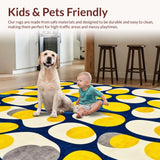 Ultra Soft Area Rug, Non Slip, Stain Resistant, Washable Area Rugs for Living Room, Bedroom, Charming Cartoon Egg Aesthetic(Blue)