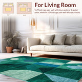 Chic Curved Line Composition in Cool Tones(Green)