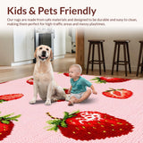 Cheerful Green Strawberry Motif(Pink)