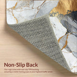 Ultra Soft Area Rug, Non Slip, Stain Resistant, Washable Area Rugs for Living Room, Bedroom, Luxurious Marbleized Textured Visual(White)