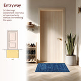 Ultra Soft Area Rug, Non Slip, Stain Resistant, Washable Area Rugs for Living Room, Bedroom, Elegant Scallop Carpet(Blue)