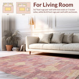 Ultra Soft Area Rug, Non Slip, Stain Resistant, Washable Area Rugs for Living Room, Bedroom, Playful Preppy Bowknot Rug Featuring Layered Ribbon Shapes and Modern Art Flair(Pink)