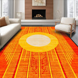 Ultra Soft Area Rug, Non Slip, Stain Resistant, Washable Area Rugs for Living Room, Bedroom, Lively Abstract Spectrum Motif(Orange)