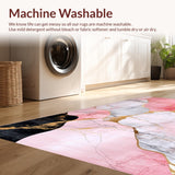 Ultra Soft Area Rug, Non Slip, Stain Resistant, Washable Area Rugs for Living Room, Bedroom, Contemporary Vibrant Color Palette(Pink)