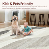 Ultra Soft Area Rug, Non Slip, Stain Resistant, Washable Area Rugs for Living Room, Bedroom, Elegant Earthy Toned Design(Beige)