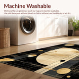 Ultra Soft Area Rug, Non Slip, Stain Resistant, Washable Area Rugs for Living Room, Bedroom, Contemporary Dynamic Artful Shapes(Gold)