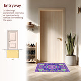 Ultra Soft Area Rug, Non Slip, Stain Resistant, Washable Area Rugs for Living Room, Bedroom, Dreamy Color Palette Design(Purple)