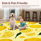 Ultra Soft Area Rug, Non Slip, Stain Resistant, Washable Area Rugs for Living Room, Bedroom, Energetic Fruit Mosaic Inspiration(Yellow)