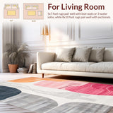 Ultra Soft Area Rug, Non Slip, Stain Resistant, Washable Area Rugs for Living Room, Bedroom, Modern Minimalist Soft Gradient Art(Gray)