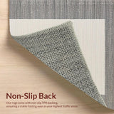 Ultra Soft Area Rug, Non Slip, Stain Resistant, Washable Area Rugs for Living Room, Bedroom, Chic Minimalist Sisal Motif(Beige)