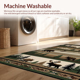 Ultra Soft Area Rug, Non Slip, Stain Resistant, Washable Area Rugs for Living Room, Bedroom, Rustic Earthy Wildlife Motif(Brown)