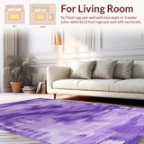 Ultra Soft Area Rug, Non Slip, Stain Resistant, Washable Area Rugs for Living Room, Bedroom, Vibrant Abstract Swirl Pattern(Purple)