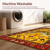 Ultra Soft Area Rug, Non Slip, Stain Resistant, Washable Area Rugs for Living Room, Bedroom, Cozy Rustic Yellow Animal Print(Yellow)